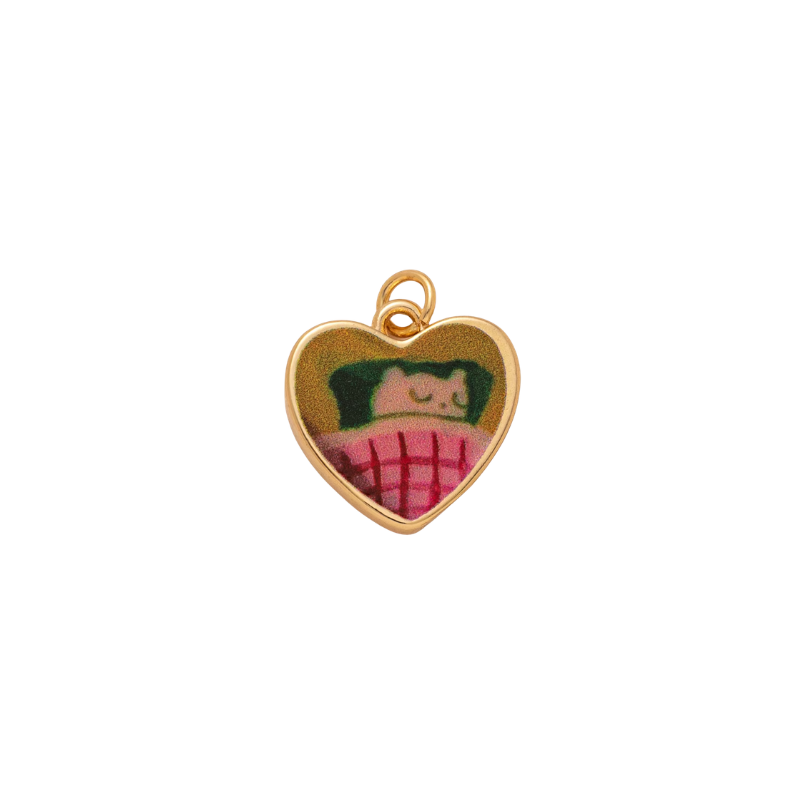 Handmade Sleeping Kitty Charm